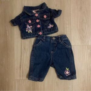 Vintage Young Hearts Infant Denim Jacket and Jeans set
